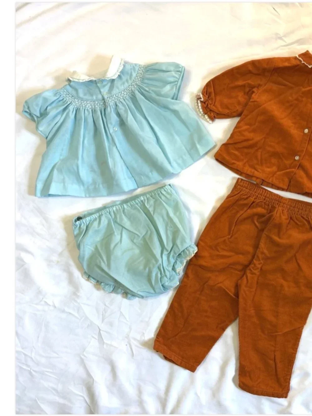 Vintage 2T Girls Baby Clothes 70s Corduroy Outfits  Winter & Summer Embroidered